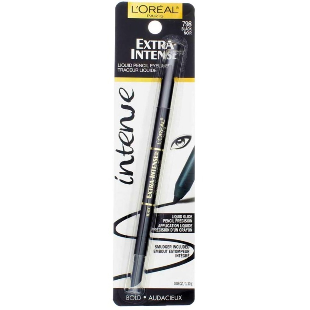 L'Oreal Paris Extra Intense Liquid Pencil Eyeliner 798 Black Noir with Smudger